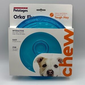 Petstages Orka Flyer Royal Blue Flying Disc Frisbee Dog Fetch Toy - Brand New